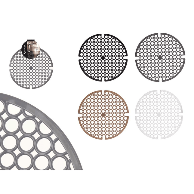 Set van 4 - Ronde Gootsteenmat 29 cm – Wit, Grijs, Zwart, Beige - PVC - Seprio