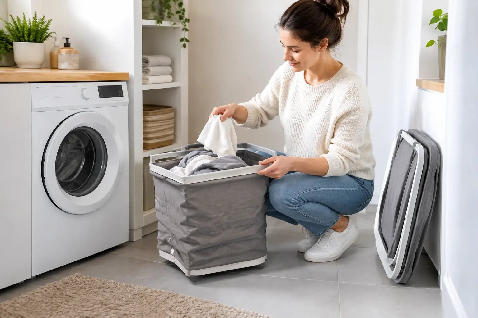 Opvouwbare wasmand voordelen in kleine ruimtes - Seprio