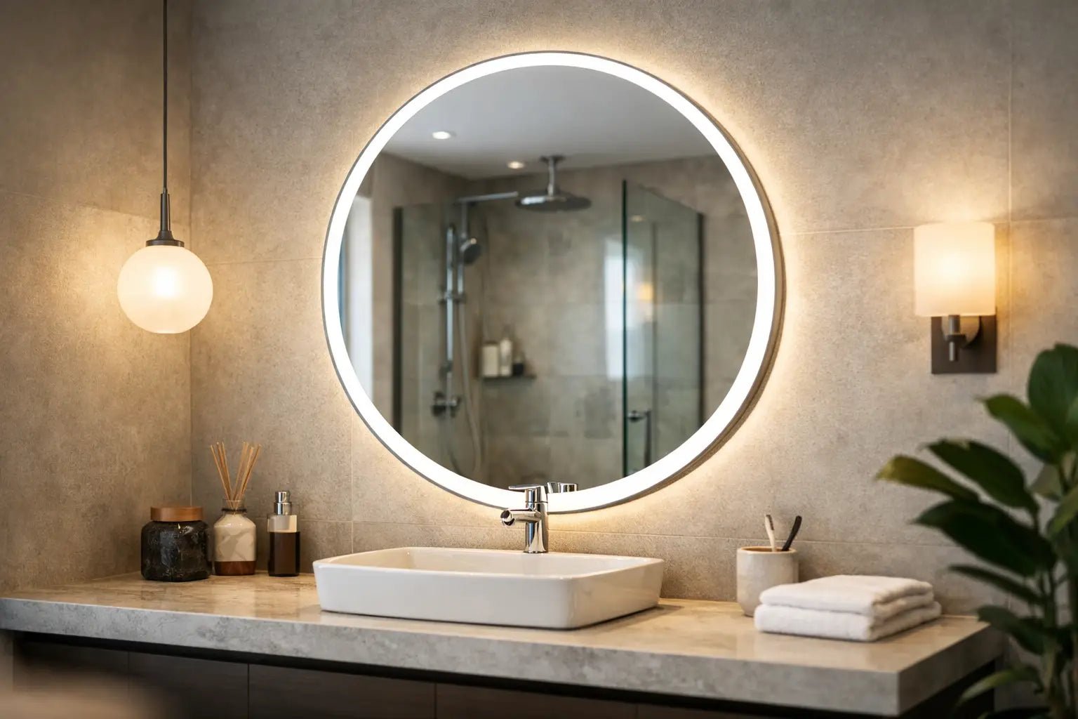Spiegel met verlichting badkamer kiezen - Seprio