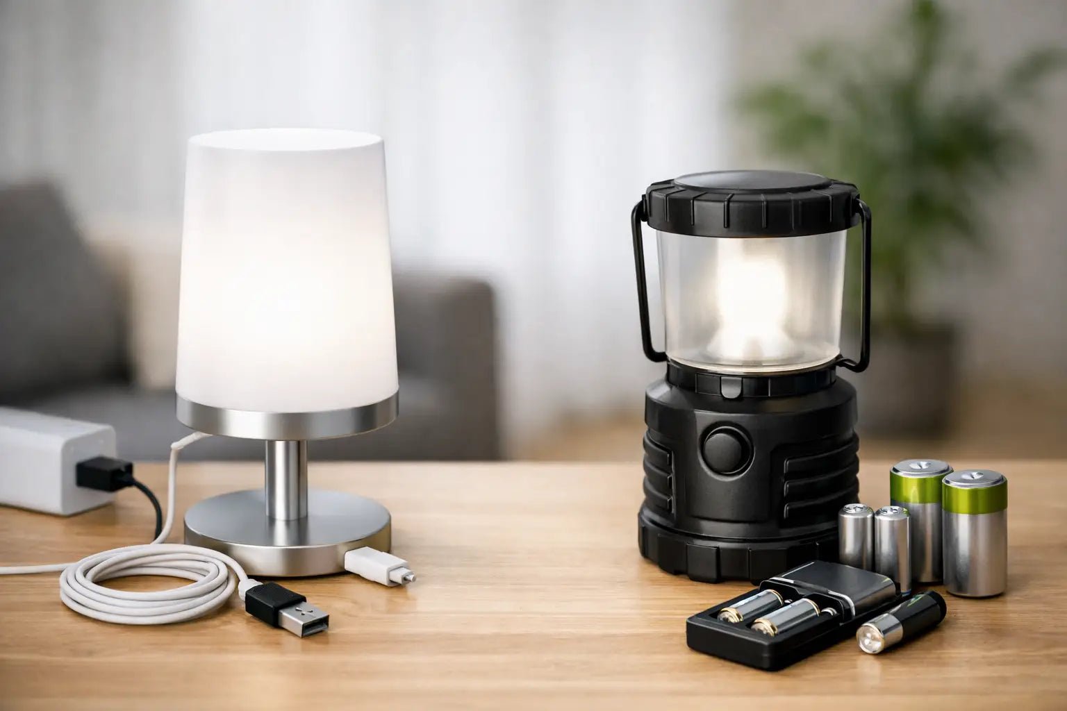 USB oplaadbare lamp versus batterijlamp kiezen - Seprio