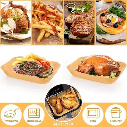 100 Stuks - Airfryer Wegwerpbakjes - Rechthoek - 14 x 20 Centimeter - Bakpapier - Airfryer Accesoires - Luchtfriteuse Wegwerp Bakjes - 100 Stuks - XXL Airfryers - 5L - 7L - Seprio