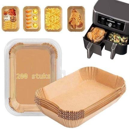 100 Stuks - Airfryer Wegwerpbakjes - Rechthoek - 14 x 20 Centimeter - Bakpapier - Airfryer Accesoires - Luchtfriteuse Wegwerp Bakjes - 100 Stuks - XXL Airfryers - 5L - 7L - Seprio
