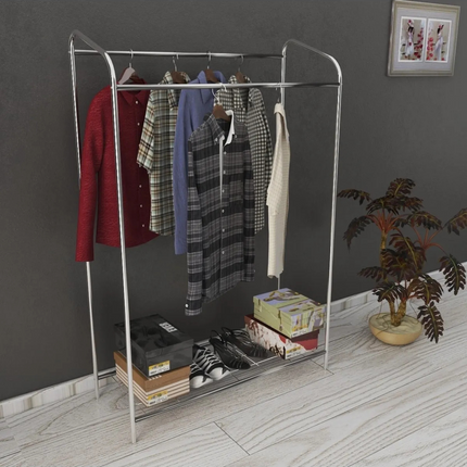 KAIA Design Kledingrek Double- 140x104x40 CM - Zilver