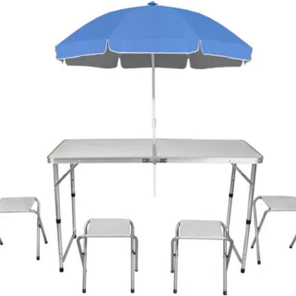 Trizand - Opvouwbare Picknicktafel - Biertafel met Banken - Vouwtafel - Campingtafel Set - Wit