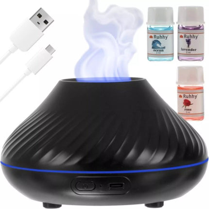 Ruhhy - Aroma Diffuser - Incl. 3 Oliën - 130 ml - Zwart