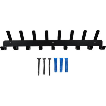 Qaan Living Wandkapstok 17 haken - 48 cm - Inclusief bevestigingsmateriaal - Kapstokken - RVS - Muur / Wand Kapstok - Mat Zwart - Metaal