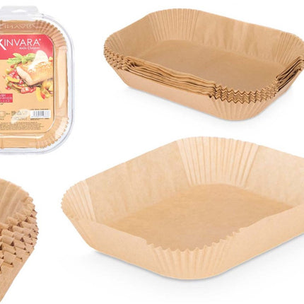 Kinvara - Airfryer Bakpapier - Airfryer Accessoires - 50 Stuks - Geschikt voor Airfryer XL en XXL - Bakpapier - 26 cm - Veilig