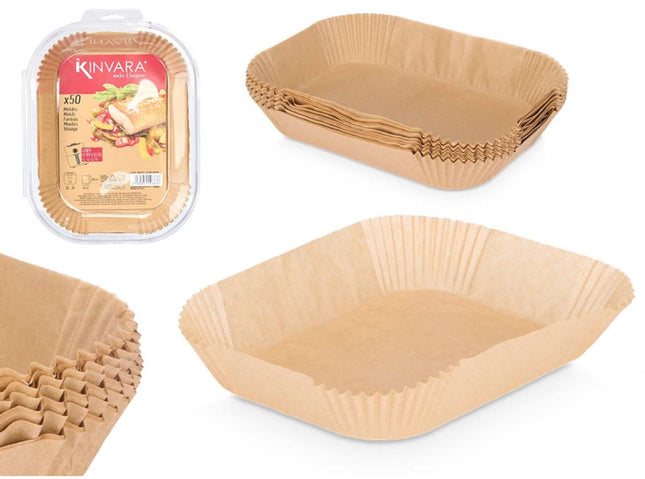 Kinvara - Airfryer Bakpapier - Airfryer Accessoires - 50 Stuks - Geschikt voor Airfryer XL en XXL - Bakpapier - 26 cm - Veilig
