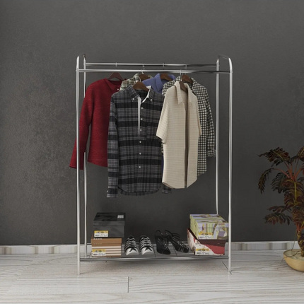 KAIA Design Kledingrek Double- 140x104x40 CM - Zilver
