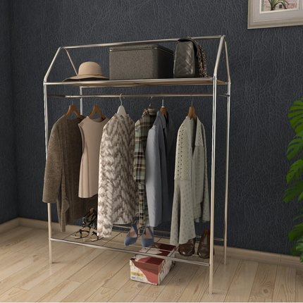 KAIA Design Kledingrek Home - Metaal - 143x40x104 CM - Zilver