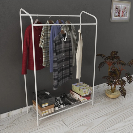KAIA Design Kledingrek Double- 140x104x40 CM - Wit
