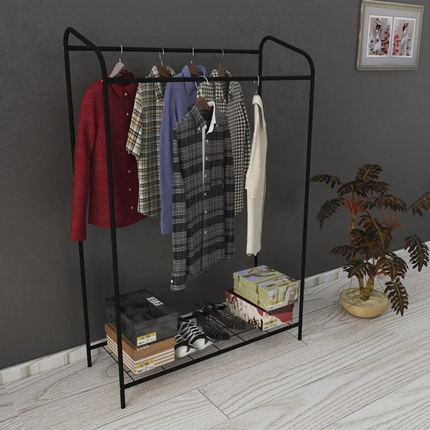 KAIA Design Kledingrek Double- 140x104x40 CM - Zwart