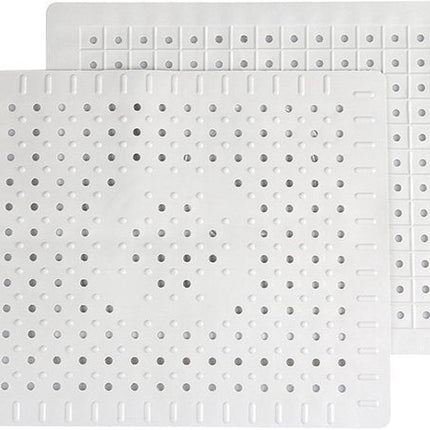 2 x Gootsteenmat rechthoekig - Gootsteenmat - Afdruipmatten - Mat Voor gootstenen 、spatwand、 afvoermandje - Wit - 31 x 26 cm - Rubber - Seprio