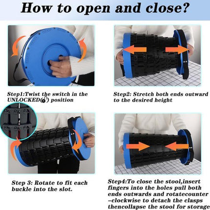 2x Telescopische Krukken Opvouwbaar - Draagbaar & Inklapbaar voor Camping, Tuin & Outdoor - Max. 210 kg - Seprio