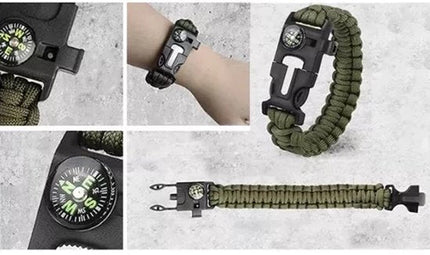 32 - in - 1 Survival Noodpakket - Multifunctionele Outdoor Survivalset - Inclusief Kompas Zakmes Paracord Fluit Zaklamp en Meer - Compacte Nood en Survival Kit - Voor Camping Trektochten en Noodsituaties - Seprio