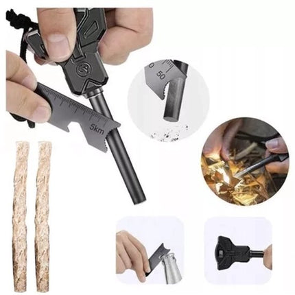 32 - in - 1 Survival Noodpakket - Multifunctionele Outdoor Survivalset - Inclusief Kompas Zakmes Paracord Fluit Zaklamp en Meer - Compacte Nood en Survival Kit - Voor Camping Trektochten en Noodsituaties - Seprio
