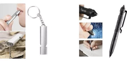 32 - in - 1 Survival Noodpakket - Multifunctionele Outdoor Survivalset - Inclusief Kompas Zakmes Paracord Fluit Zaklamp en Meer - Compacte Nood en Survival Kit - Voor Camping Trektochten en Noodsituaties - Seprio