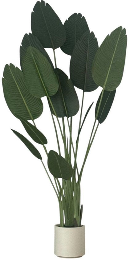 Strelitzia Nicolai - Kunstplanten voor Binnen - Kunstplant Strelitzia - Zijde - 180 cm - incl. Pot