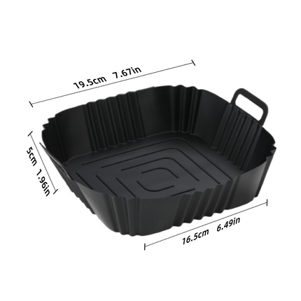 MONOO - Airfryer Bakjes Siliconen XL - 2 Stuks - Vierkant - Bakpapier Alternatief - Accessoires - BPA Vrij - 19,5 x 19,5 CM