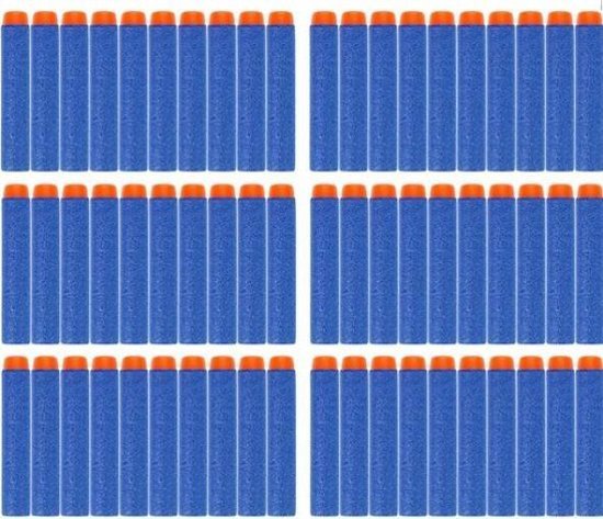 50 Universele 50 Pijlen/Darts/Kogels Geschikt Voor NERF N - Strike Elite Speelgoedblasters - Met Schietschijf - Kleur Blauw - Seprio