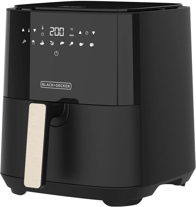 BLACK+DECKER - Airfryer - Heteluchtfriteuse - 5L - 8 Programma's - Antiaanbaklaag - Zwart - 1450W