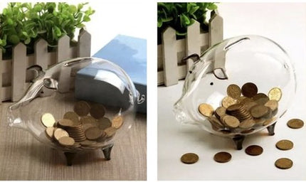 Sparschwein aus Glas – Erwachsene und Kinder – Groß – Sparschwein-Spardose – Glas