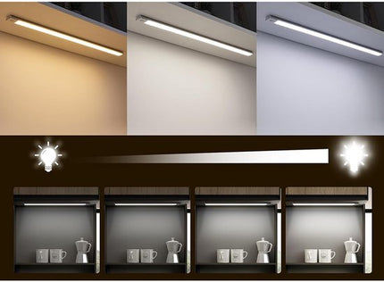 Draadloze Ledlamp met Bewegingssensor - Wandlamp - Wandlamp Binnen - Oplaadbare Muurlamp - Warm Wit Licht - Werkt op Batterijen - 19 cm Breed