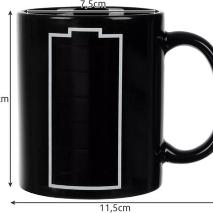 Ruhhy – Zauberbecher 330 ml – Thermosensibler Batteriebecher – Einzigartiges Keramikdesign