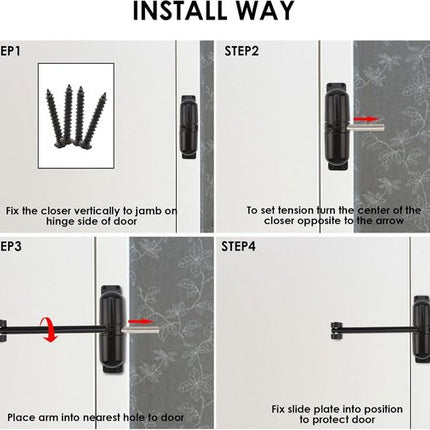 Automatische Veiligheidslente Deur Dichter voor Interne en Externe Deuren - Tuin, Poorten, Schuurdeuren