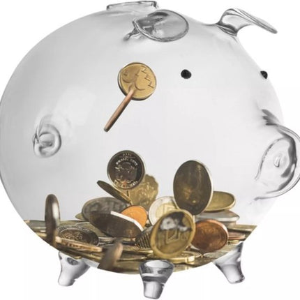 Sparschwein aus Glas – Erwachsene und Kinder – Groß – Sparschwein-Spardose – Glas