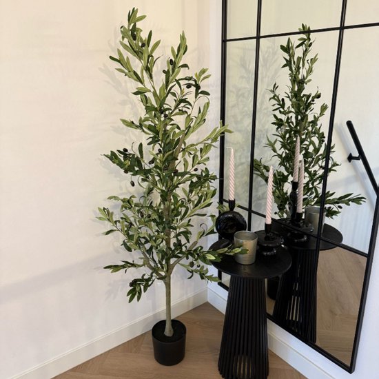 Olijvenboom - Kunstplant - 160 cm - incl. Olijfjes - Kunstplanten voor Binnen