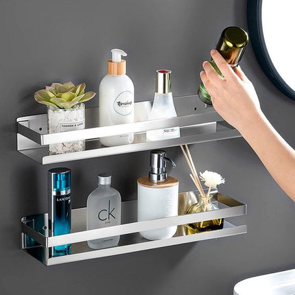 Doucherek - Douchemand- Badkamerrek - Rekje Voor In De Douche- Badkamer Plank - Shampoo Rekje - RVS - Rechthoekig Doucherek - Inclusief Montagemateriaal - 50 CM