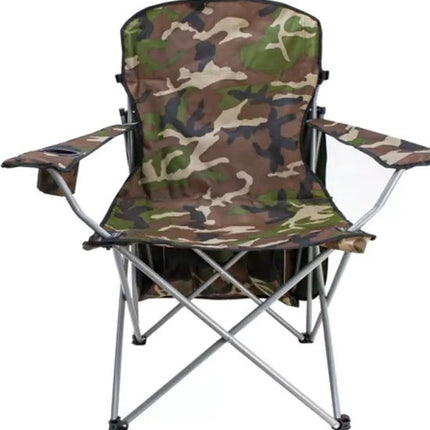 Trizand - Campingstoel - Opvouwbare Klapstoel - Vis Stoel met Armleuningen - Camo - Zonnescherm