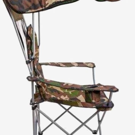 Trizand - Campingstoel - Opvouwbare Klapstoel - Vis Stoel met Armleuningen - Camo - Zonnescherm