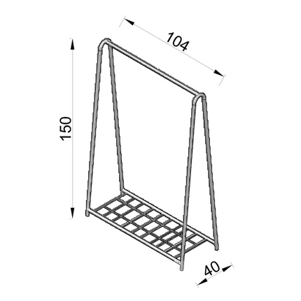 KAIA Design Kleiderständer Oval - Metall - 150x40x104 CM - Weiß