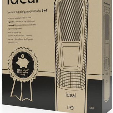 IDEAL - Kabelloser Haarschneider für Herren - Wiederaufladbar - USB wiederaufladbar - Schwarz