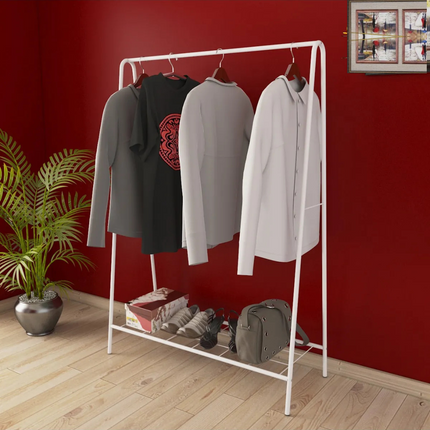 KAIA Design Kleiderständer Oval - Metall - 150x40x104 CM - Weiß