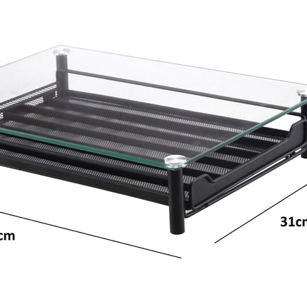 Glazen Capsule Houder met Lade - 60 Cups - Espresso Koffie Pad en Cups Houder - Glas en RVS - Zwart
