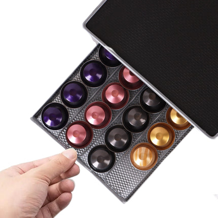 Nespresso Capsule Houder met Lade - 40 Cups - Cuphouder - Espresso Koffie Pad en Cups Houder - Zwart