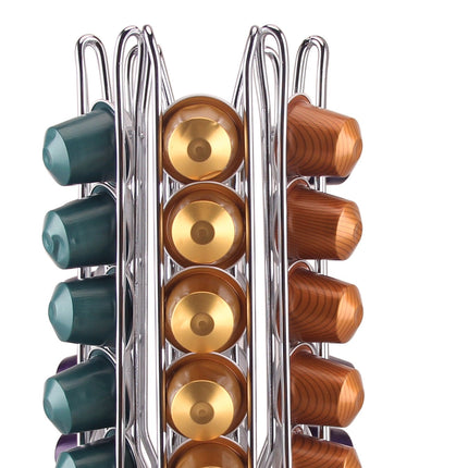 Nespresso Capsulehouder - 360° draaibaar - 48 Cups - Cuphouder - Koffiecups Houder - Zilver