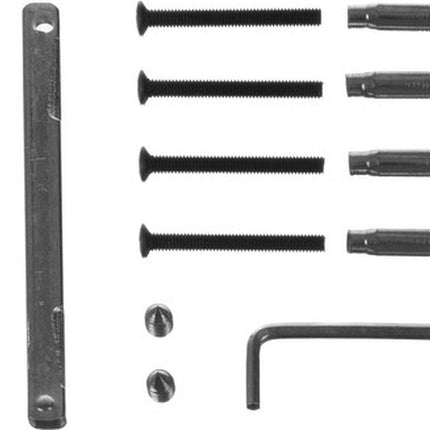 Aluminium Deurklink - Mat Zwart - Met Sleutelrozet - Vierkant Rozet - Compleet Deurbeslag Set
