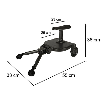 Universal Mitfahrbrett - Mitfahrbrett Kinderwagen - Passend für Joolz, EasyWalker, Dubatti und Bugaboo - Sitzkinderwagen &amp; Buggy