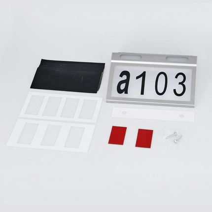 Huisnummer Verlichting - Solar - LED Huisnummerbord Zonne Energie - 0/9 - a/z - Huisnummerbord - Zilver