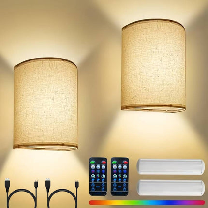 Oplaadbare Wandlamp - Beige - Binnen - Draadloze LED Lamp - 2700K Warm Licht - Met Accu - Inclusief USB-Kabel