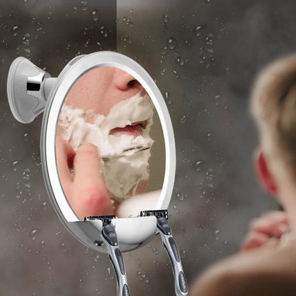 Zwarte douche spiegel met zuignap, antikondens, geschikt voor in de badkamer.