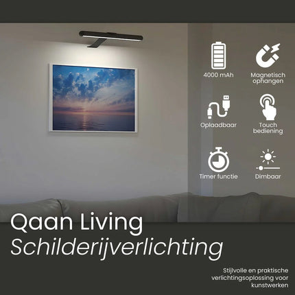 Oplaadbare Schilderijverlichting - Draadloze Wandlamp Oplaadbaar - Dimbaar LED - Snoerloos
