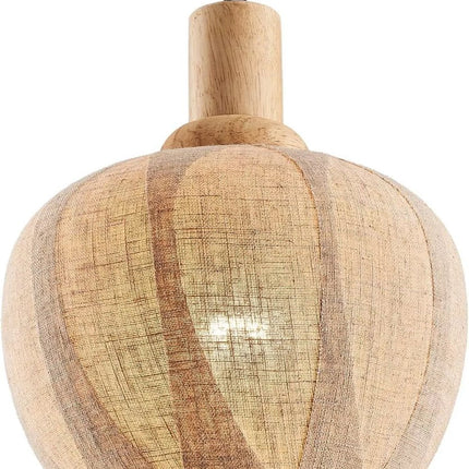 Kadirelli - Hanglamp – Plafonniere Plafondlamp – Japandi Hang Lamp – Beige – Slaapkamer Lamp – Hanglamp Eetkamer – Stof/Glas