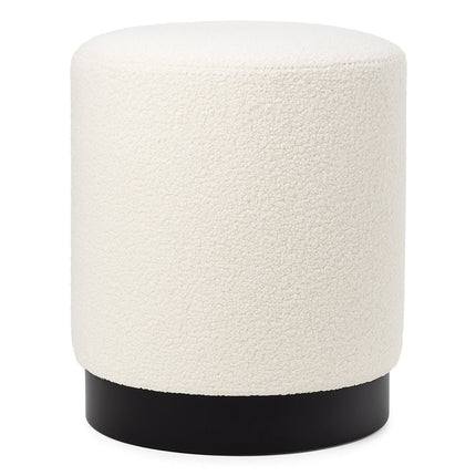 Kadirelli Teddy Pouf – 40 cm x 45 cm – Weiß / Schwarz – Samt – Samt – Hotel Chic