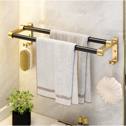 MONOO Handdoekrek Badkamer Goud/Zwart - Handdoekenrek - Handdoekhouder - Handdoekstang - TEKZEN