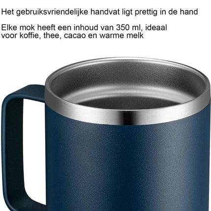 Doppelwandiger Kaffeebecher - 350 ml - Edelstahlbecher - Isolierbecher - Hitzebeständig